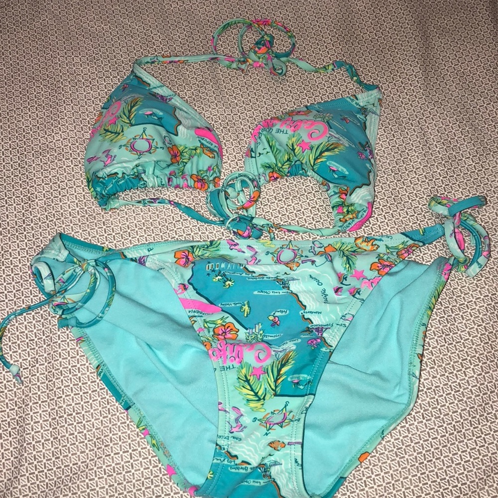 Teal California bikini